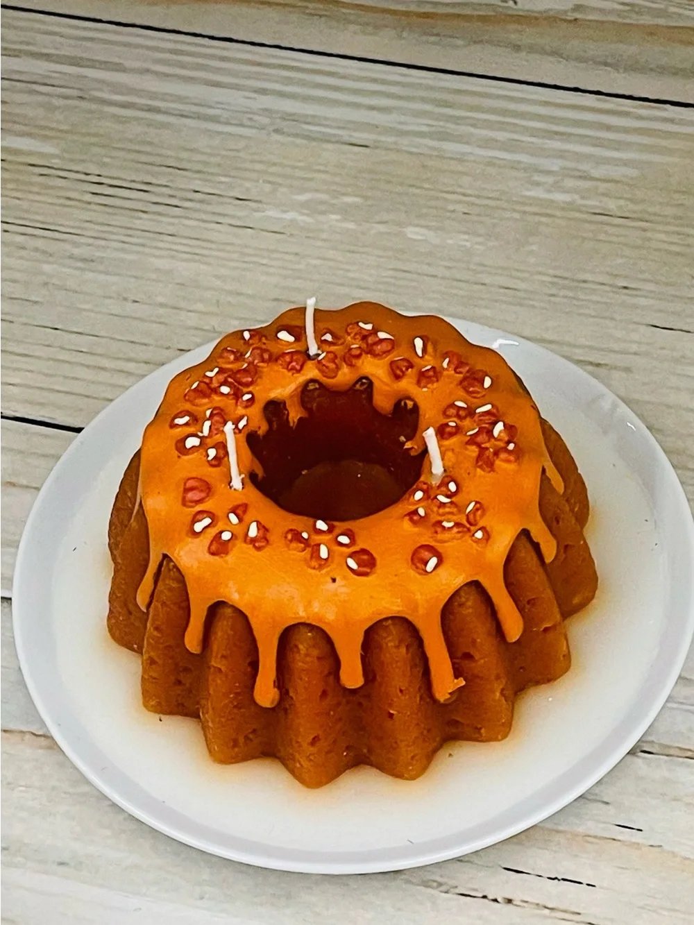 Orange Bundt Cake Decorative Candle - Home Party Supplies